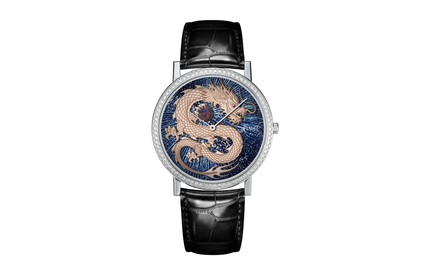 Piaget 41mm Altiplano High Jewellery Dragon watch in gold, white gold, enamel, opal and diamond