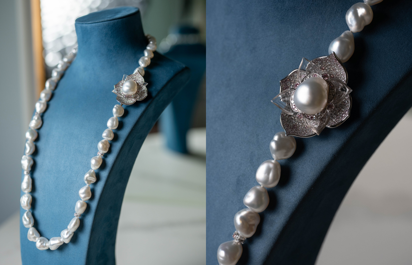  A closer look at the Lotus Flower Brooch-Pendant element of the Iluka necklace by Matthew Ely 