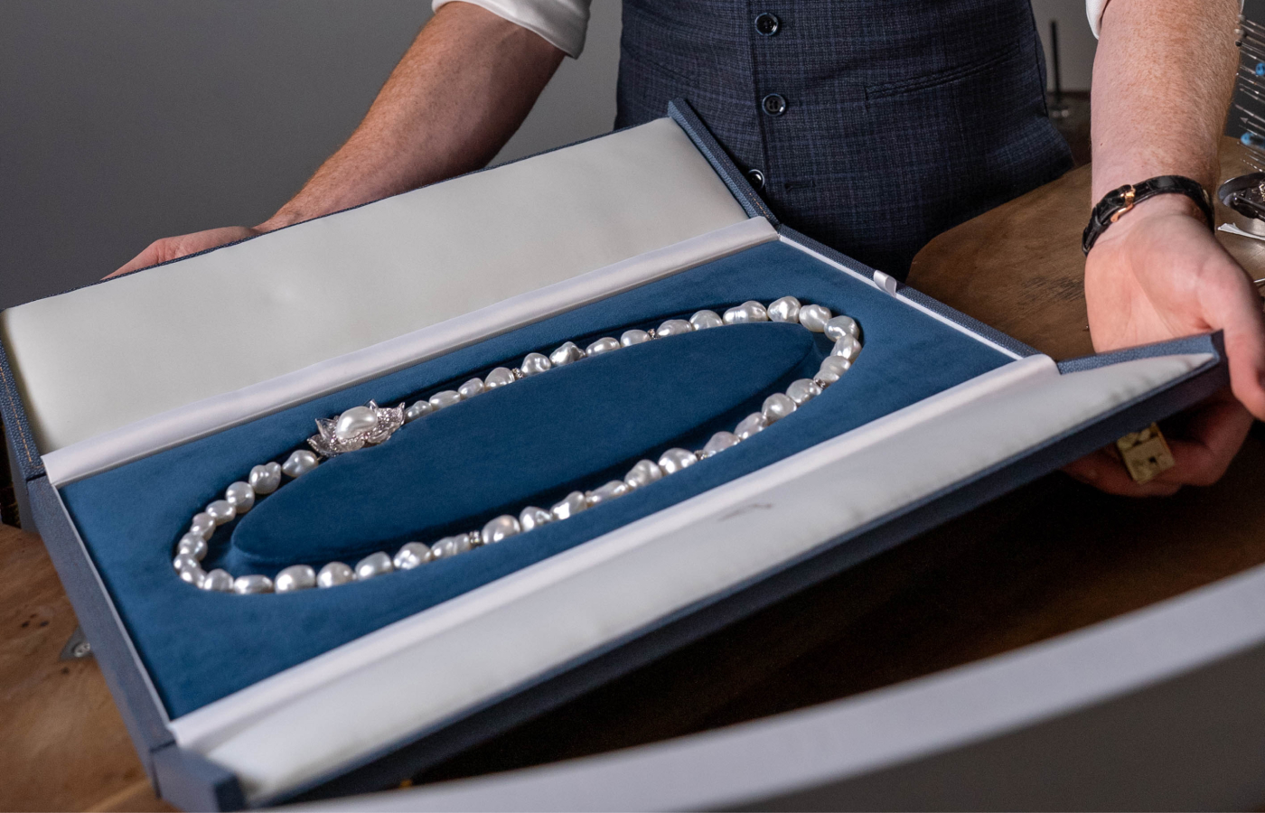 Matthew Ely describes his Iluka necklace as a “once in a lifetime” jewel, composed of rare Australian South Sea Keshi pearls 