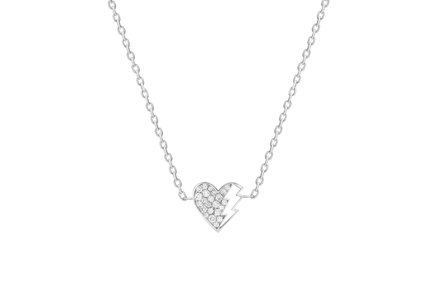  Akillis LoveTag pendant for Valentine's Day with colourless diamonds in white gold 