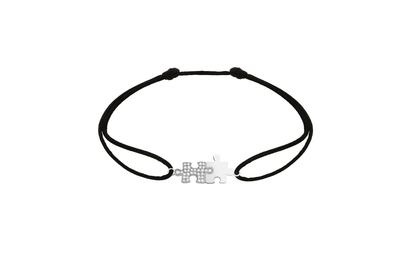  Puzzle collection bracelet with colourless diamonds in white gold by Akillis 