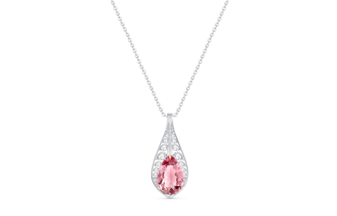 HARAKH rose-cut diamond and tourmaline pendant necklace 