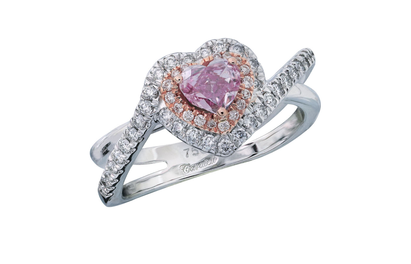  Caratell Destiny ring in white gold, rose gold, pink diamond and diamond
