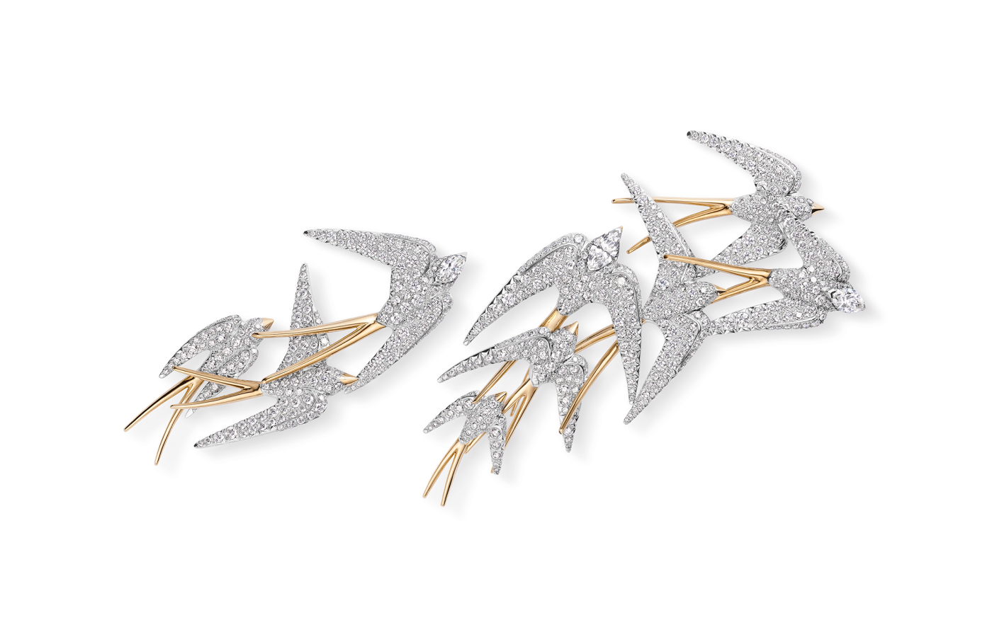  Chaumet Ballet brooch and head ornament in white gold, rose gold and diamond from the Un air de Chaumet collection