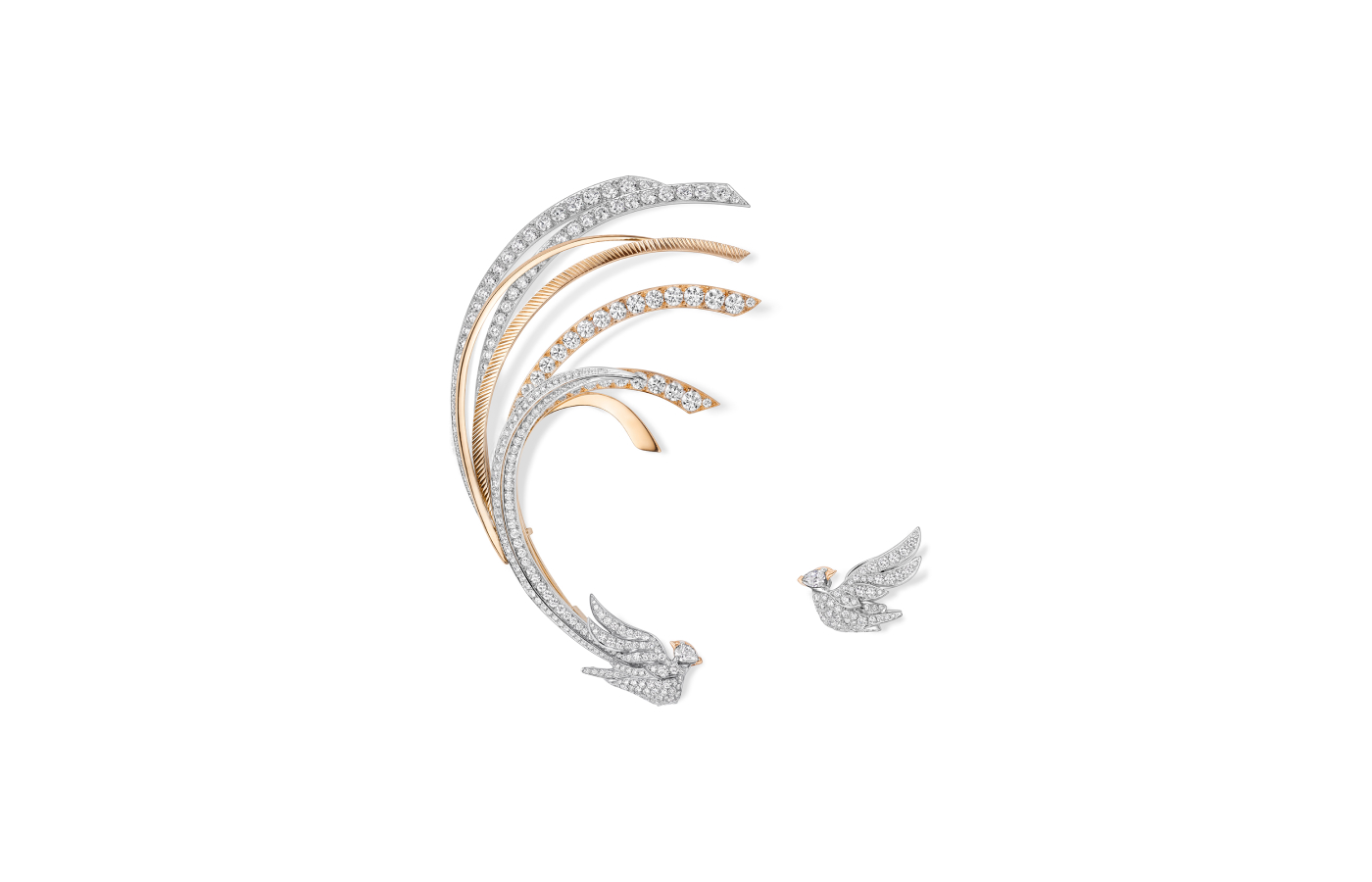  Chaumet Parade earcuff and earring in white gold, rose gold and diamond from the Un air de Chaumet collection