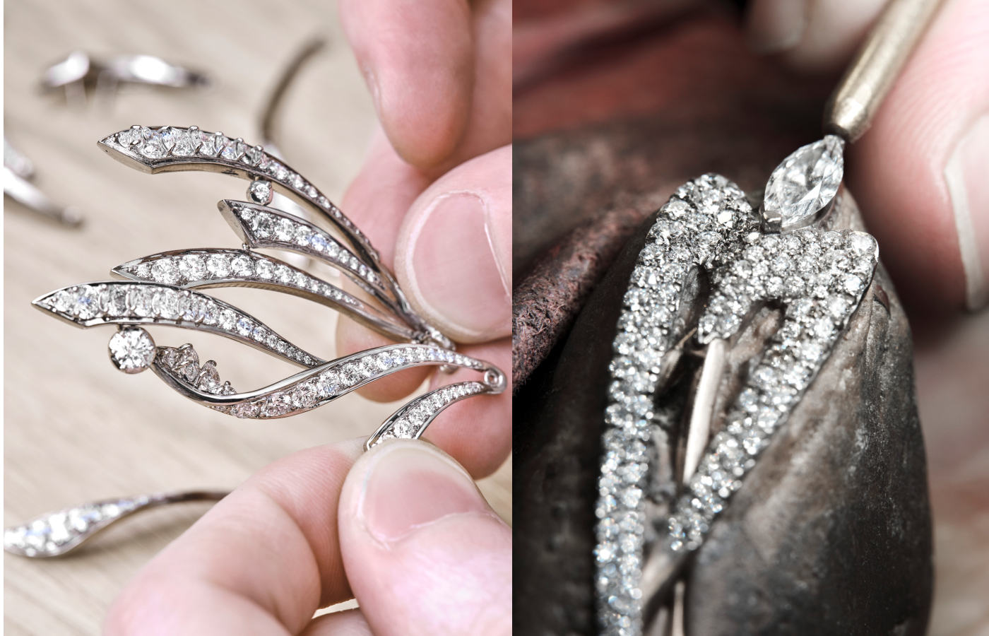  Making of the Chaumet Envol head ornament in white gold and diamond from the Un air de Chaumet collection