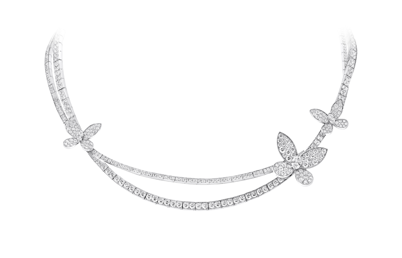  Graff Butterfly Pave Diamond necklace in white gold and diamond from the Butterfly collection