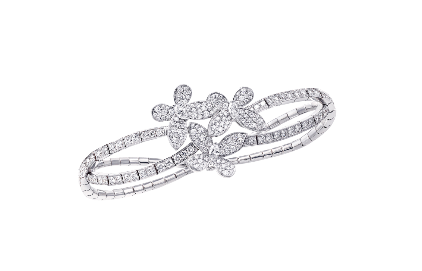  Graff Butterfly Triple Pave Diamond bracelet in white gold and diamond from the Butterfly collection