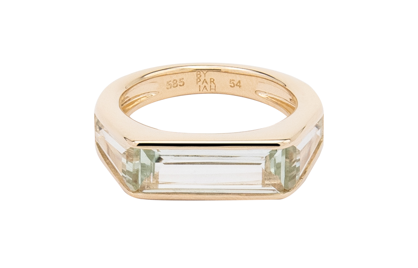  By Pariah 14ct Yellow Gold & Green Amethyst Kiama Ring £1700 www.bypariah