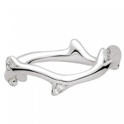 Dior white gold Bois de Rose ring with diamonds