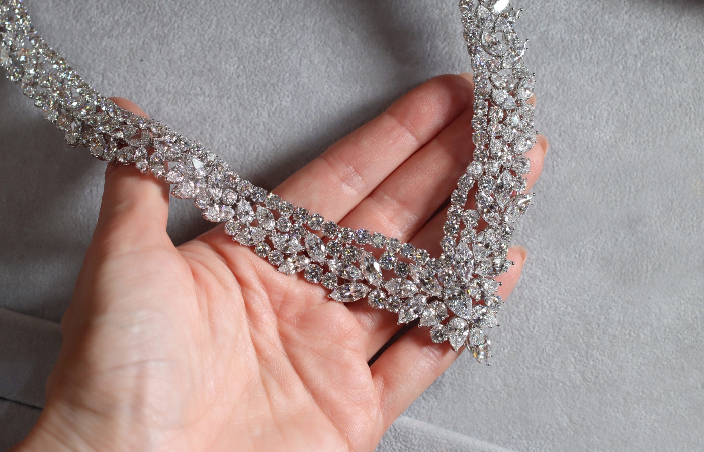  House of GOL Natalie necklace with 277 D-E colour diamonds, 20 of which have GIA certificates, for a total weight of 110.73 carats 