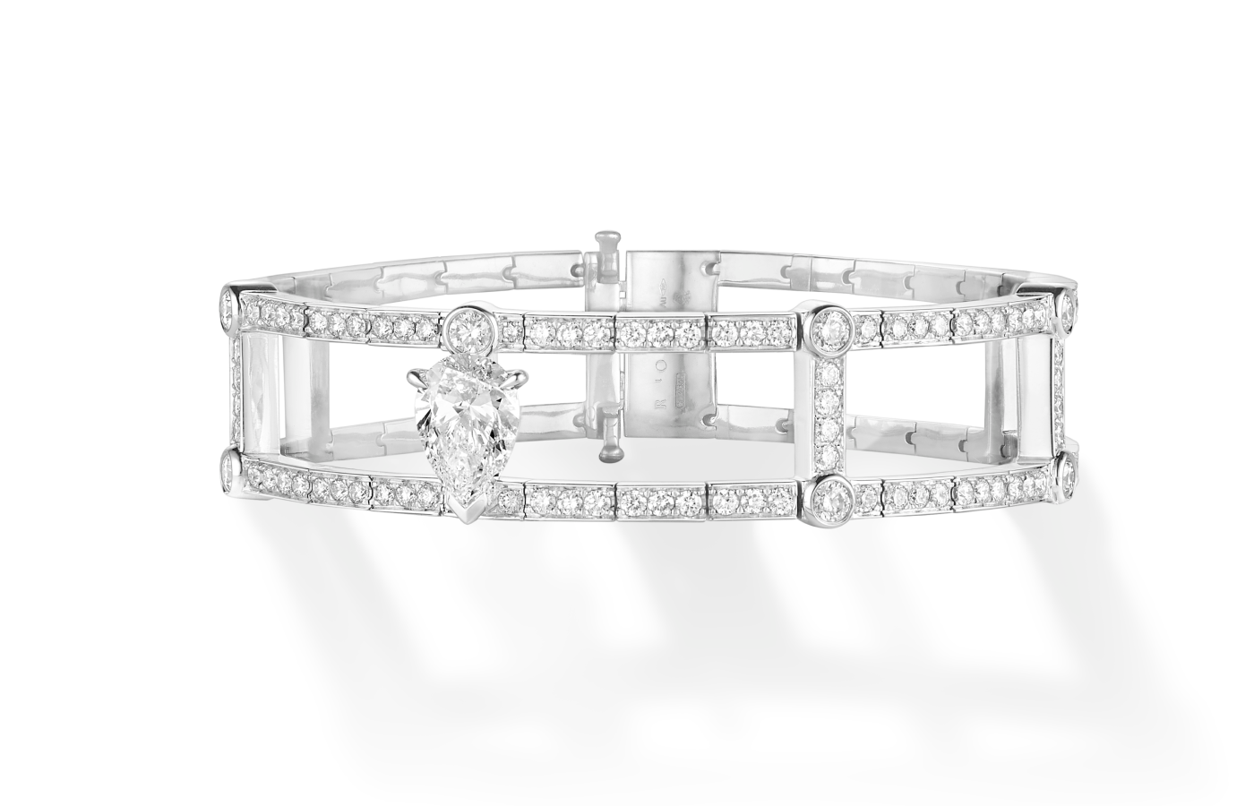 Repossi Serti Sur Vide bracelet in white gold and diamond from the 10 Year Anniversary collection