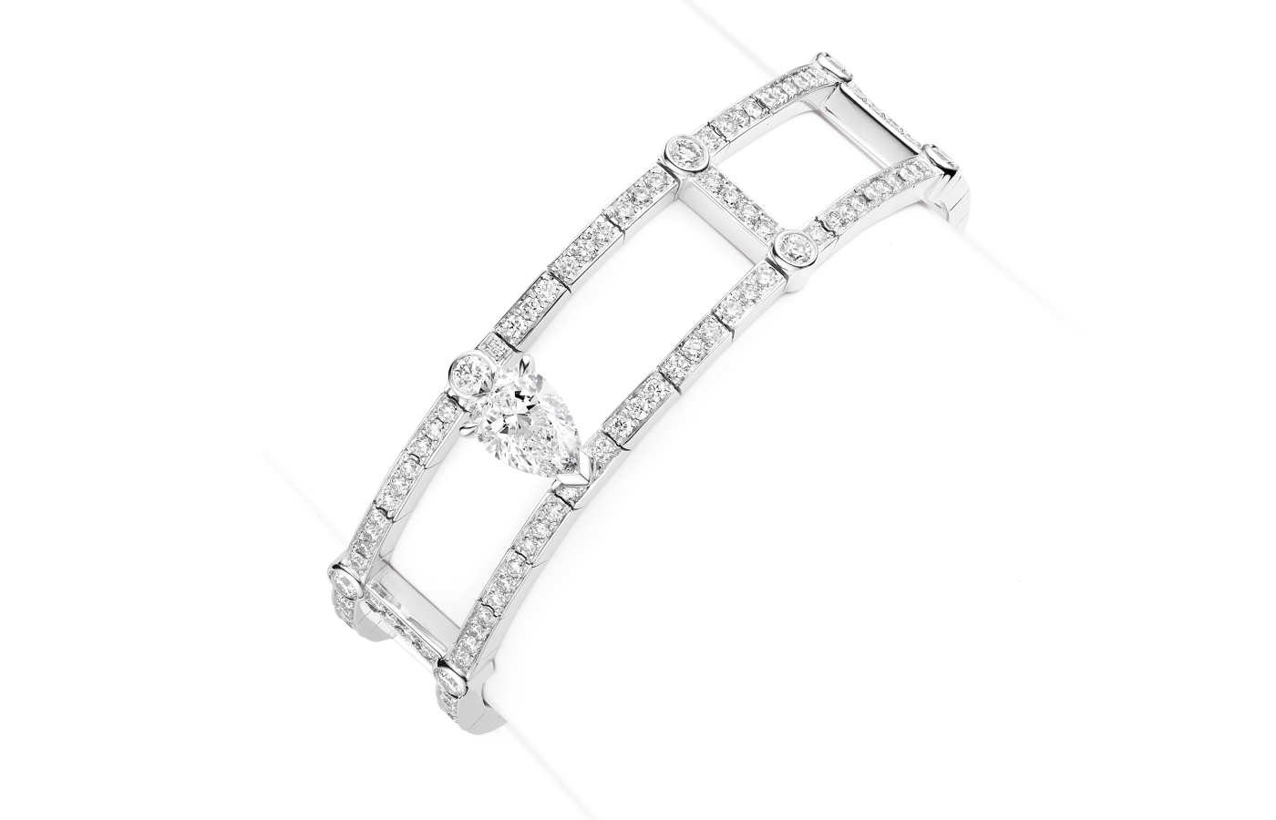  Repossi Serti Sur Vide bracelet in white gold and diamond from the 10 Year Anniversary collection