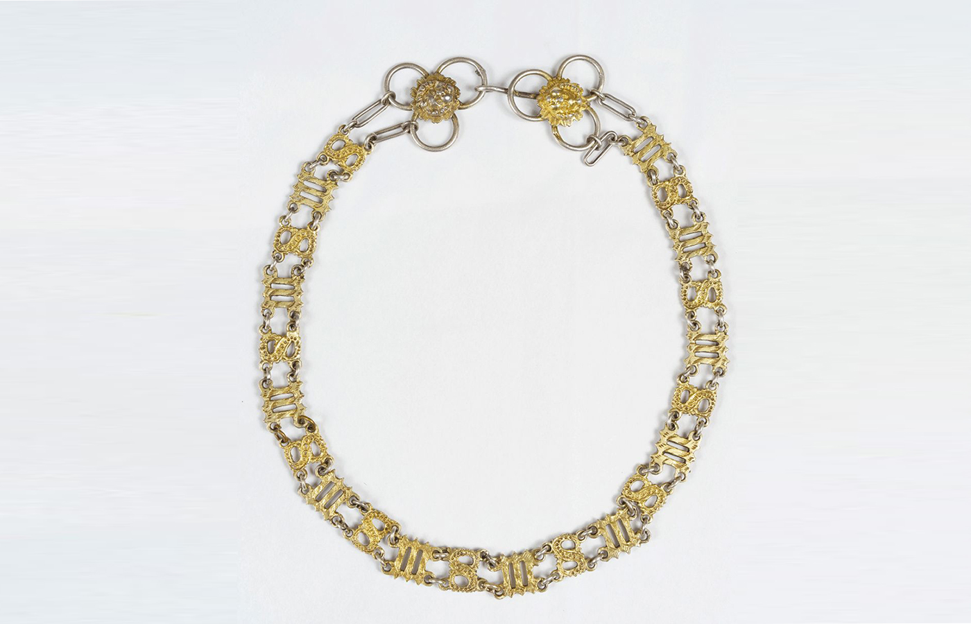  A partially gilded silver collar necklace to be presented at TEFAF Maastricht by Parisian antiques dealer Les Enluminures