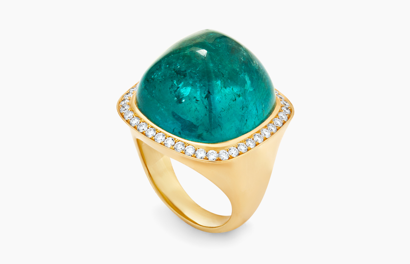 Charlotte Reedtz Magic Wish ring in gold, cabochon tourmaline and diamond