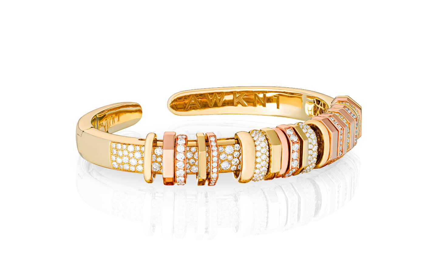  AWKN1 Akasha bracelet in gold, rose gold and diamond