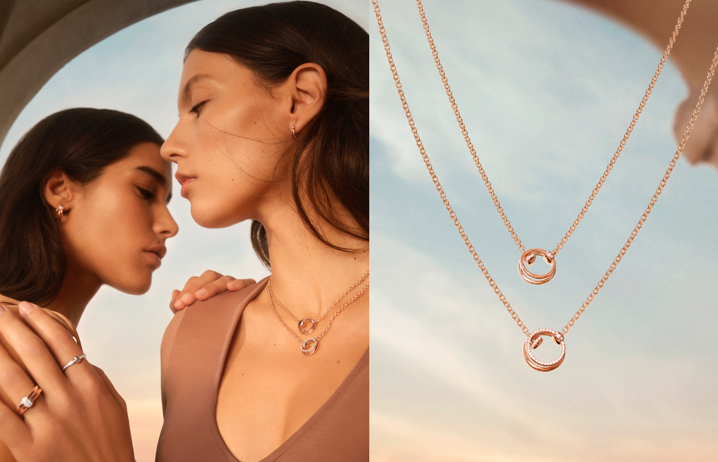  Pomellato Together collection necklaces in rose gold and diamond