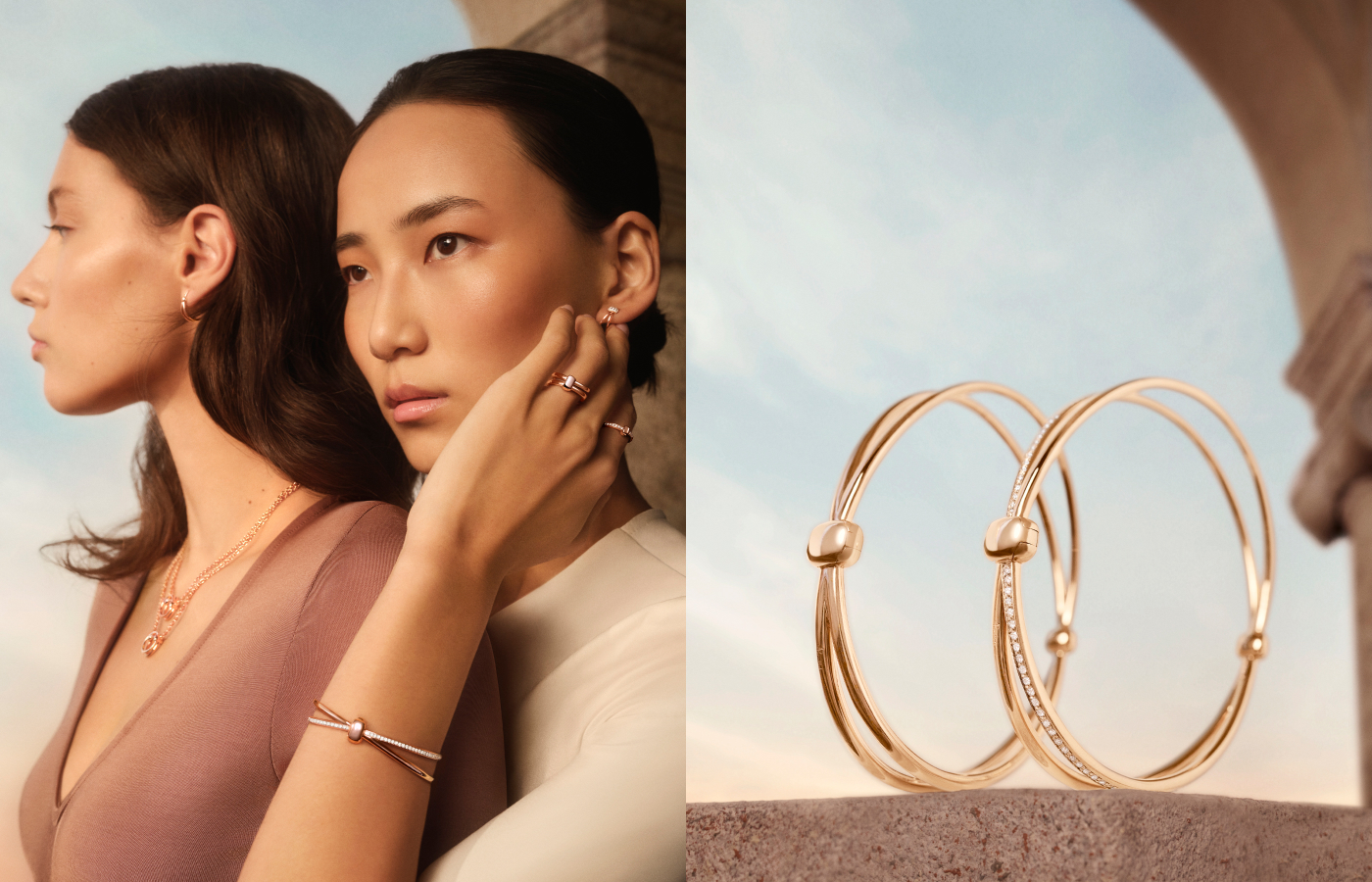 Pomellato Together collection bracelets in gold and diamond