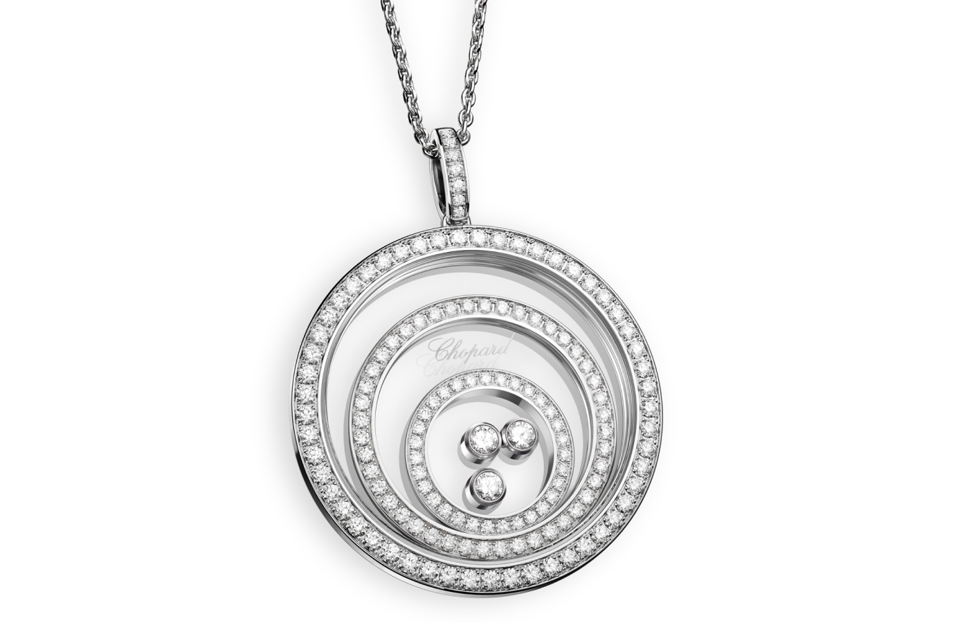 Chopard Happy Spirit necklace in white gold and diamond