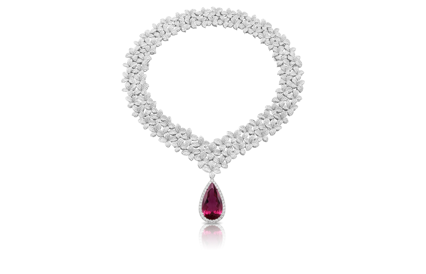  Pasquale Bruni Goddess Garden Collier Combination necklace in white gold, rubellite and diamond