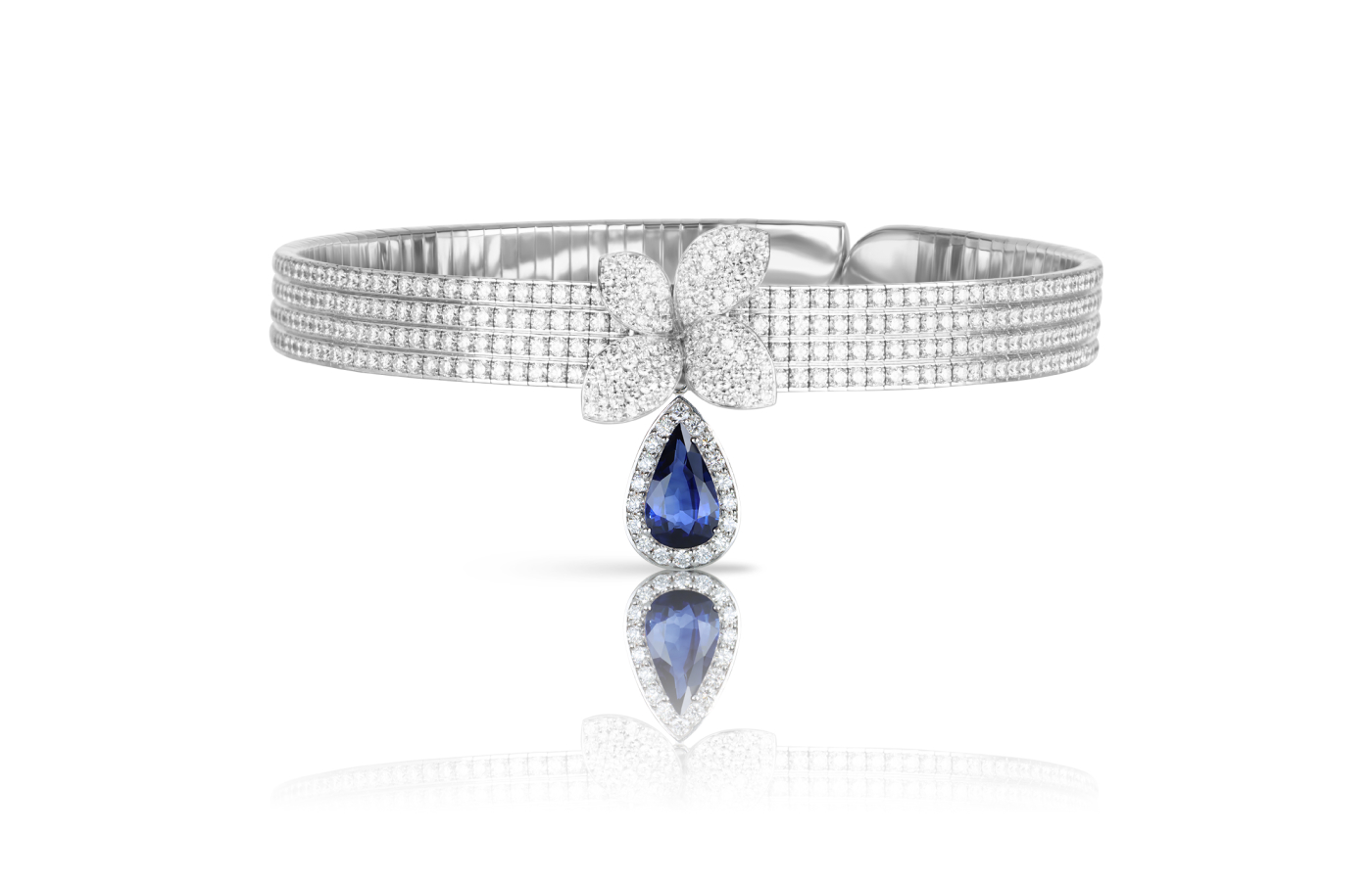 Pasquale Bruni Heart to Earth choker in white gold, sapphire and diamond