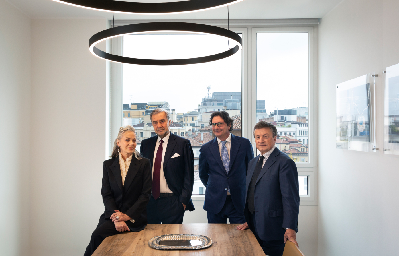 Portrait images featuring the third generation of the Buccellati Family: head of worldwide communication Maria Cristina Buccellati, Creative Director Andrea Buccellati, head of worldwide retail Luca Buccellati and CEO Gianluca Brozzetti