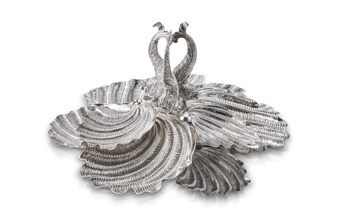  Buccellati silver centerpiece with shells