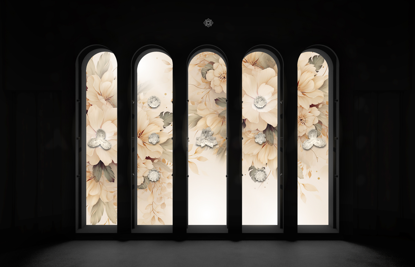  Silverware display case inside the Buccellati The Prince Of Goldsmiths exhibition