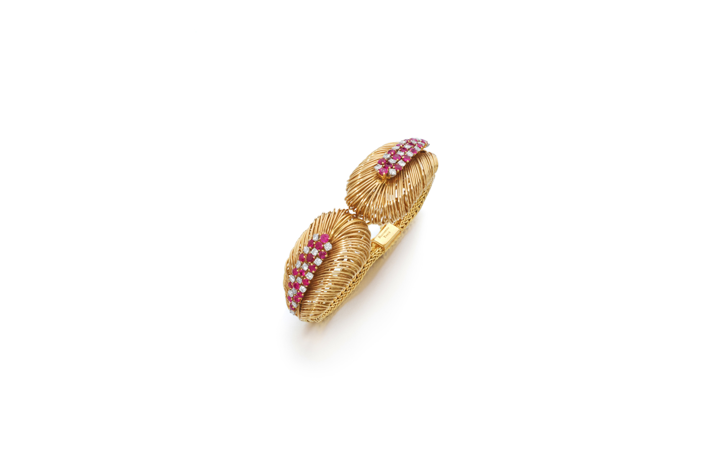  René Boivin ruby, diamond and gold bracelet brooch, circa 1950 (estimate CHF15,000-20,000), part of the Sotheby’s ‘Iconic Jewels: Her Sense of Style’ auction in May 2024