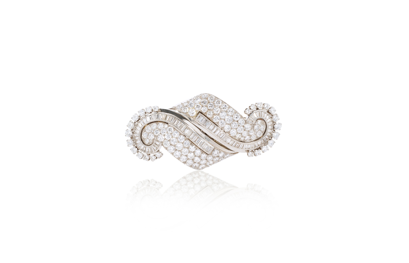 René Boivin ‘S’ diamond double clip-brooch, circa 1934 (estimate CHF 10,000-15,000), part of the Sotheby’s ‘Iconic Jewels: Her Sense of Style’ auction in May 2024