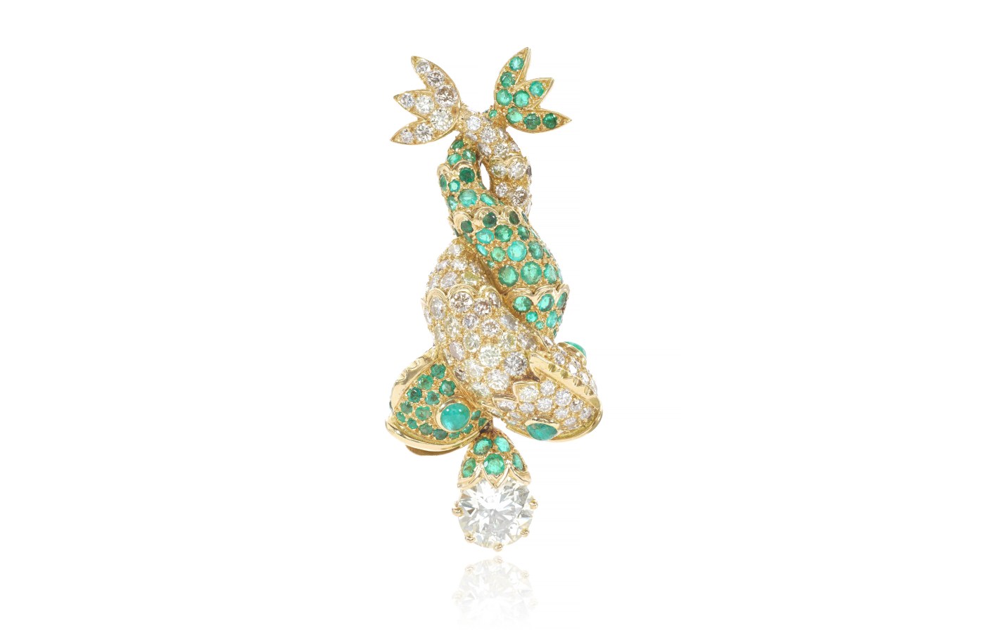  René Boivin diamond and emerald brooch, circa 1955 (estimate CHF 30,000-50,000), part of the Sotheby’s ‘Iconic Jewels: Her Sense of Style’ auction in May 2024