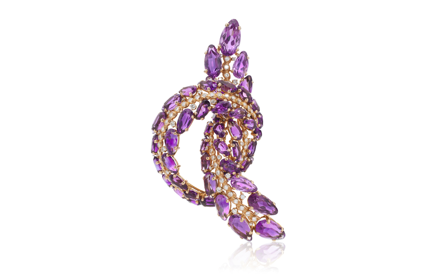  Sterlé amethyst and diamond brooch, 1950s (estimate CHF 12,000 - 18,000), part of the Sotheby’s ‘Iconic Jewels: Her Sense of Style’ auction in May 2024