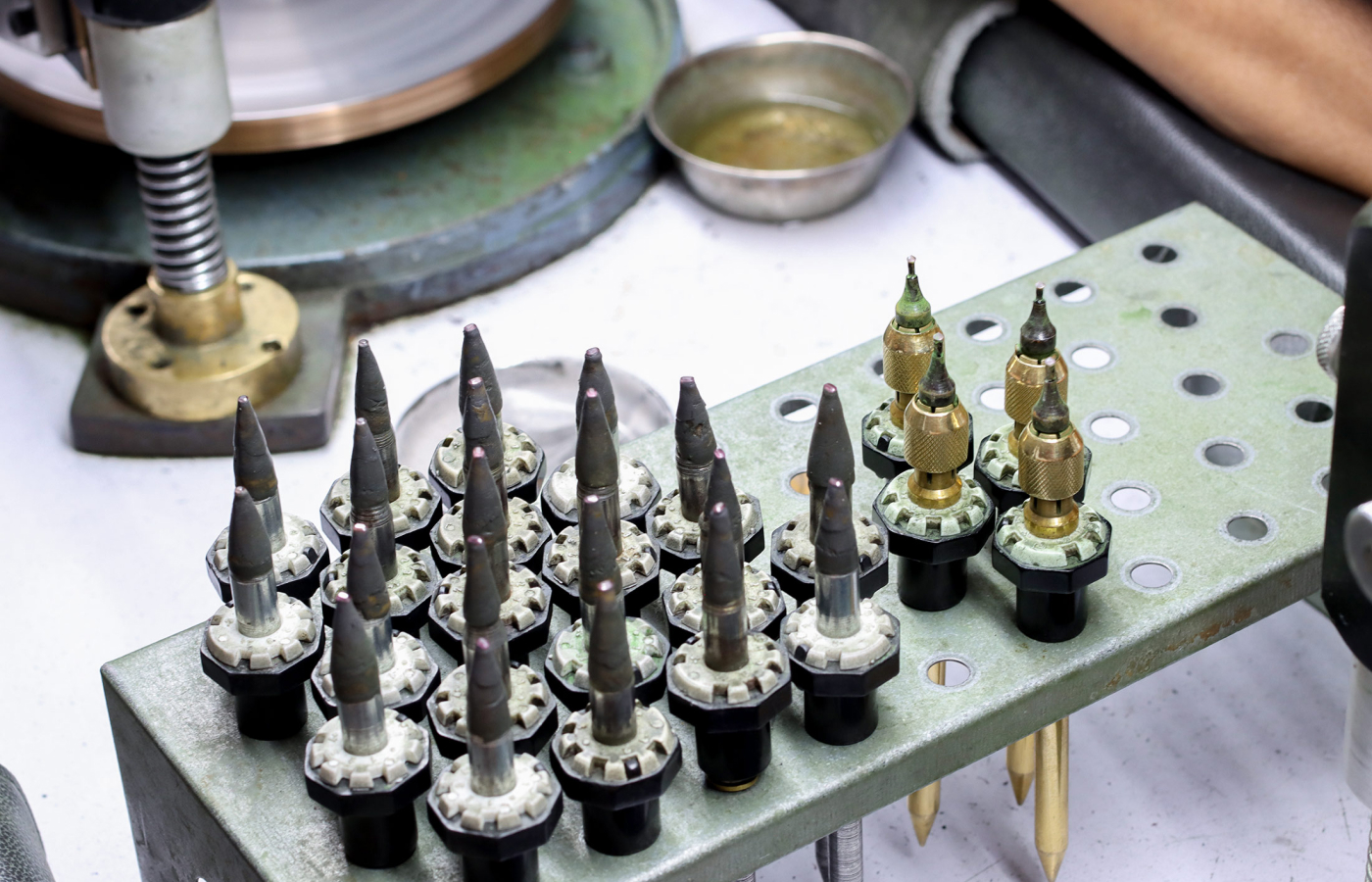  The tools of the trade used by Minehaus to produce exceptional cut and polished gemstones, including versatile spinels