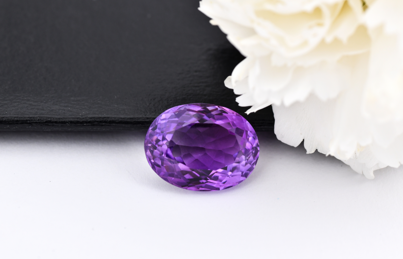 An oval-shaped 15 carat amethyst by Minehaus 