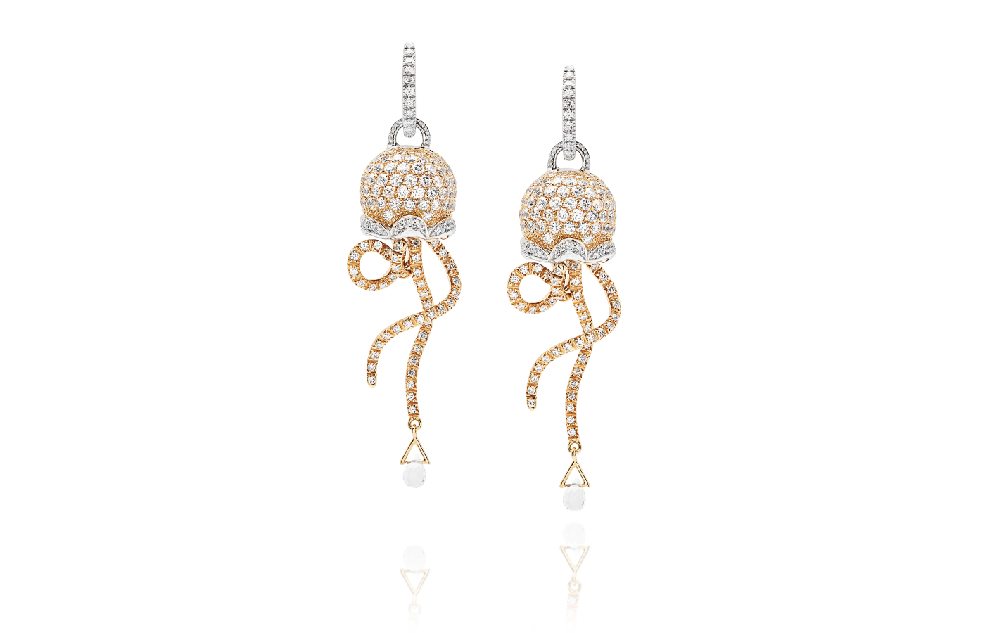  Chantecler Campanella Jellyfish earrings in gold, white gold, crystal and diamond