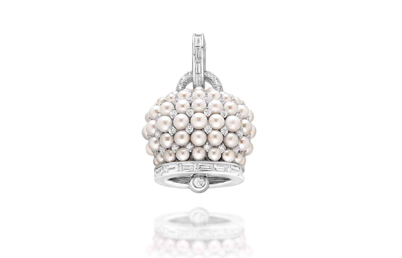 Chantecler Audrey Hepburn Campanelle charm in white gold, pearl and diamond 