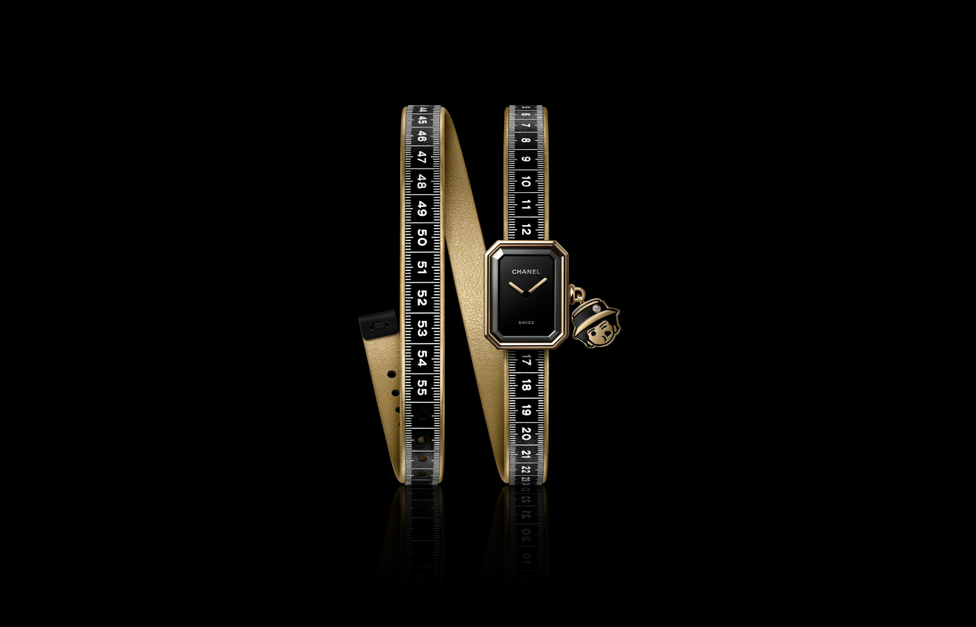 Chanel  Première Ruban Couture watch in gold, titanium and black lacquer