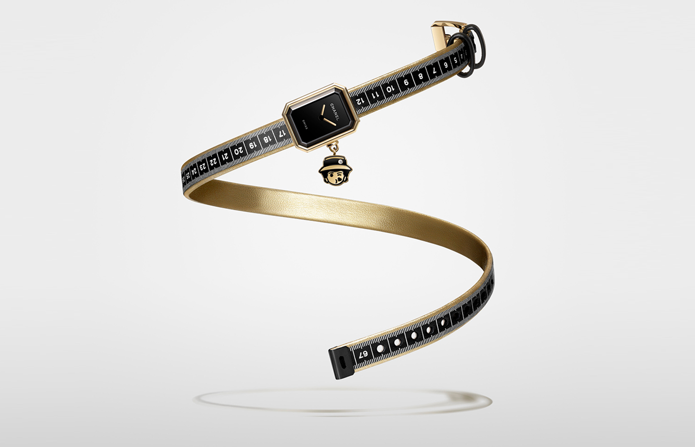  Chanel  Première Ruban Couture watch in gold, titanium and black lacquer