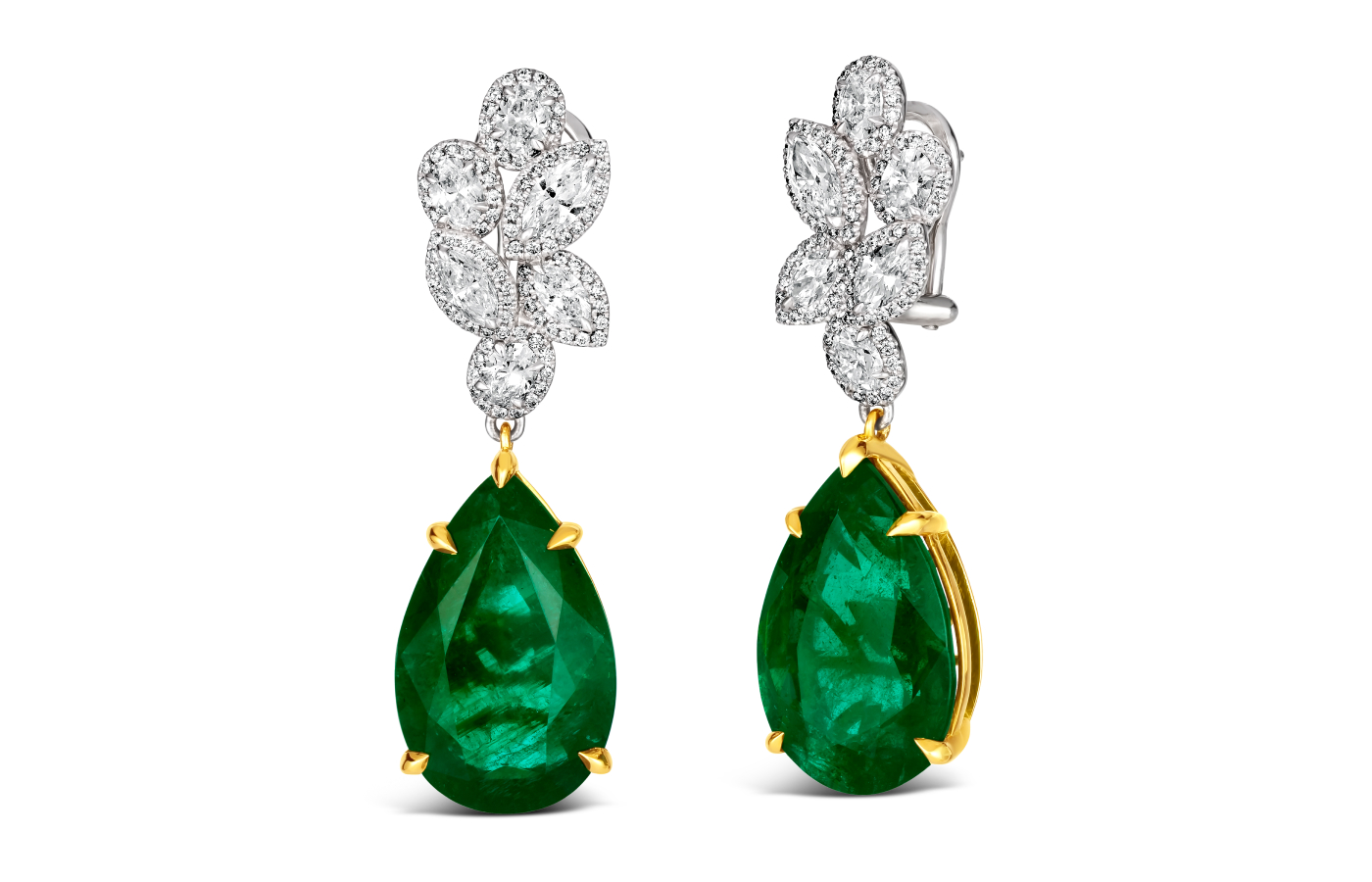  Le Vian Gwen earrings in gold, platnium, emerald and diamond