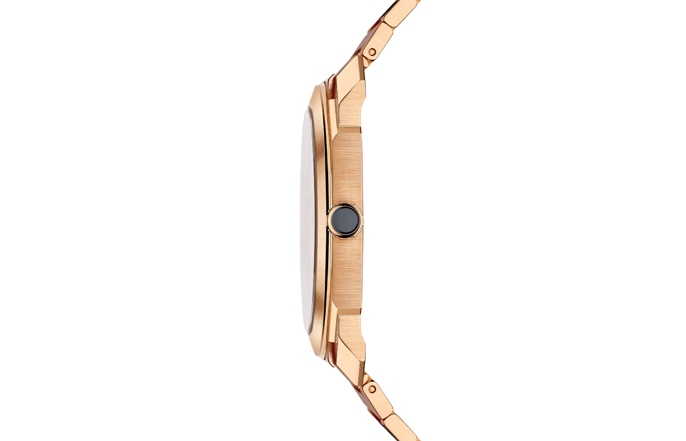  Bulgari Octo Finissimo Automatic Sketch watch in rose gold, polished and satin-brushed finishes, black bead-blasted PVD hands and a lacquered dial reproducing the movement’s design