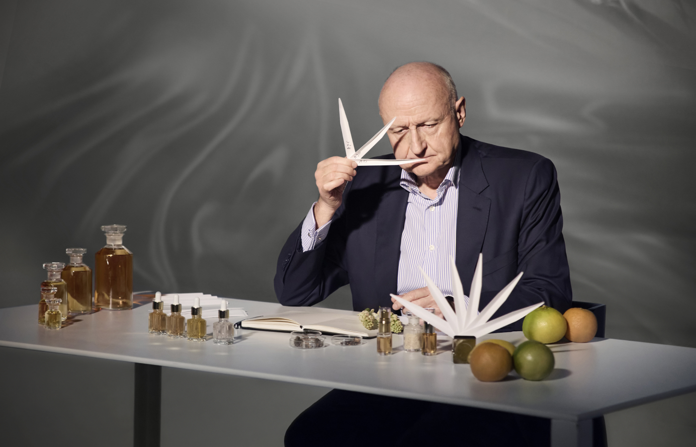  Perfumer Dominique Ropion who created the slow release scent infused into the  lilac calfskin leather strap