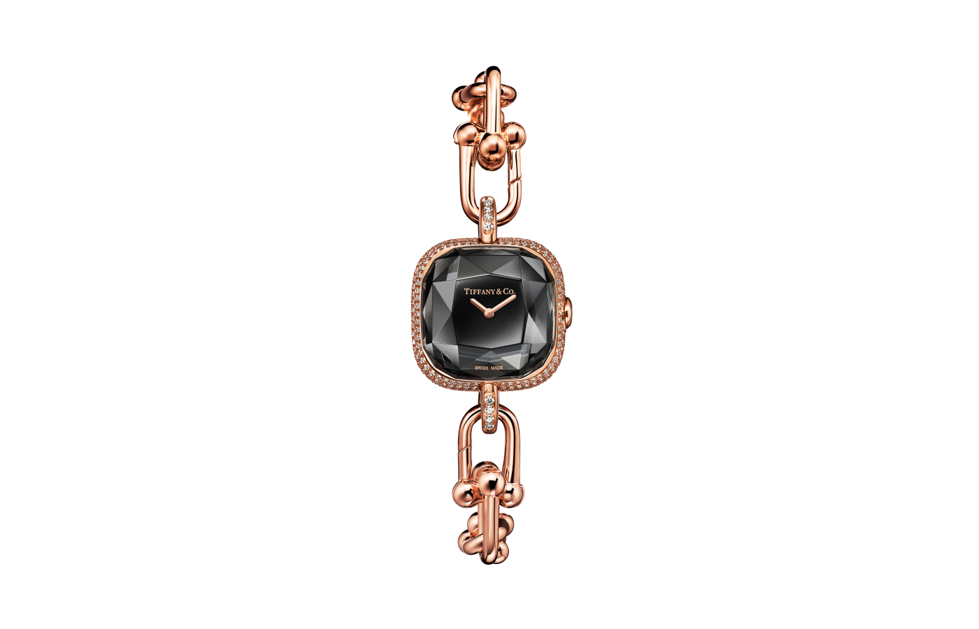  Tiffany & Co. Tiffany HardWear watch in rose gold, black lacquer and diamonds 