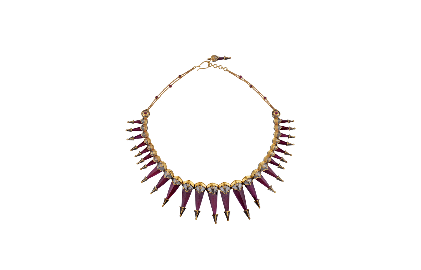  Amrapali Dark Maharaja necklace in gold set with rubies and diamonds