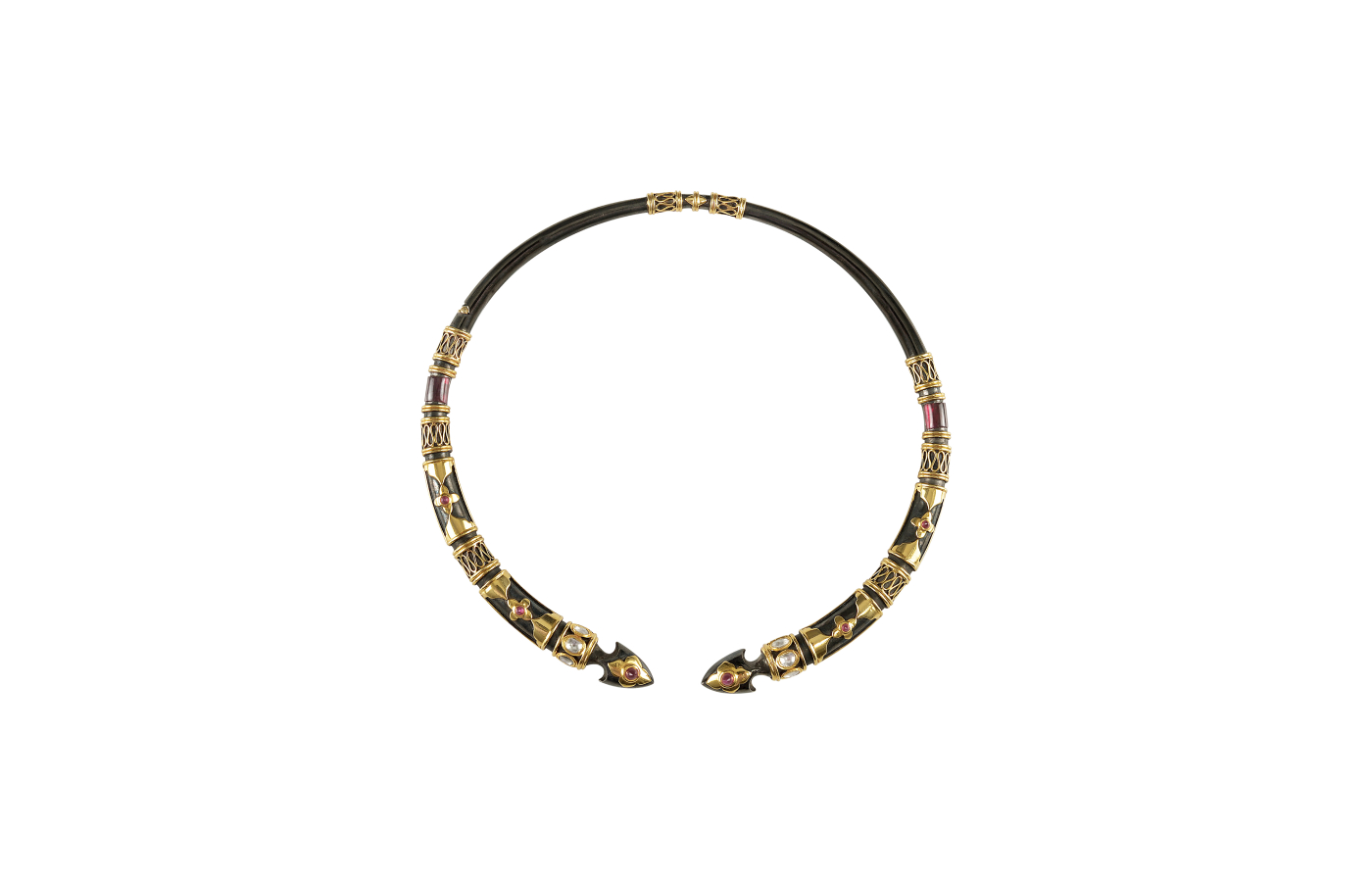  Amrapali Dark Maharaja necklace in gold set with rubies and diamonds