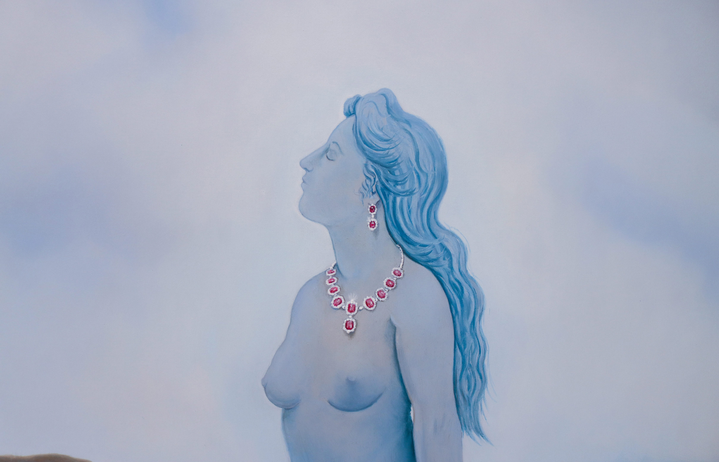  Bayco Siren wearing La Vie en Rose suite in pink sapphire and diamond