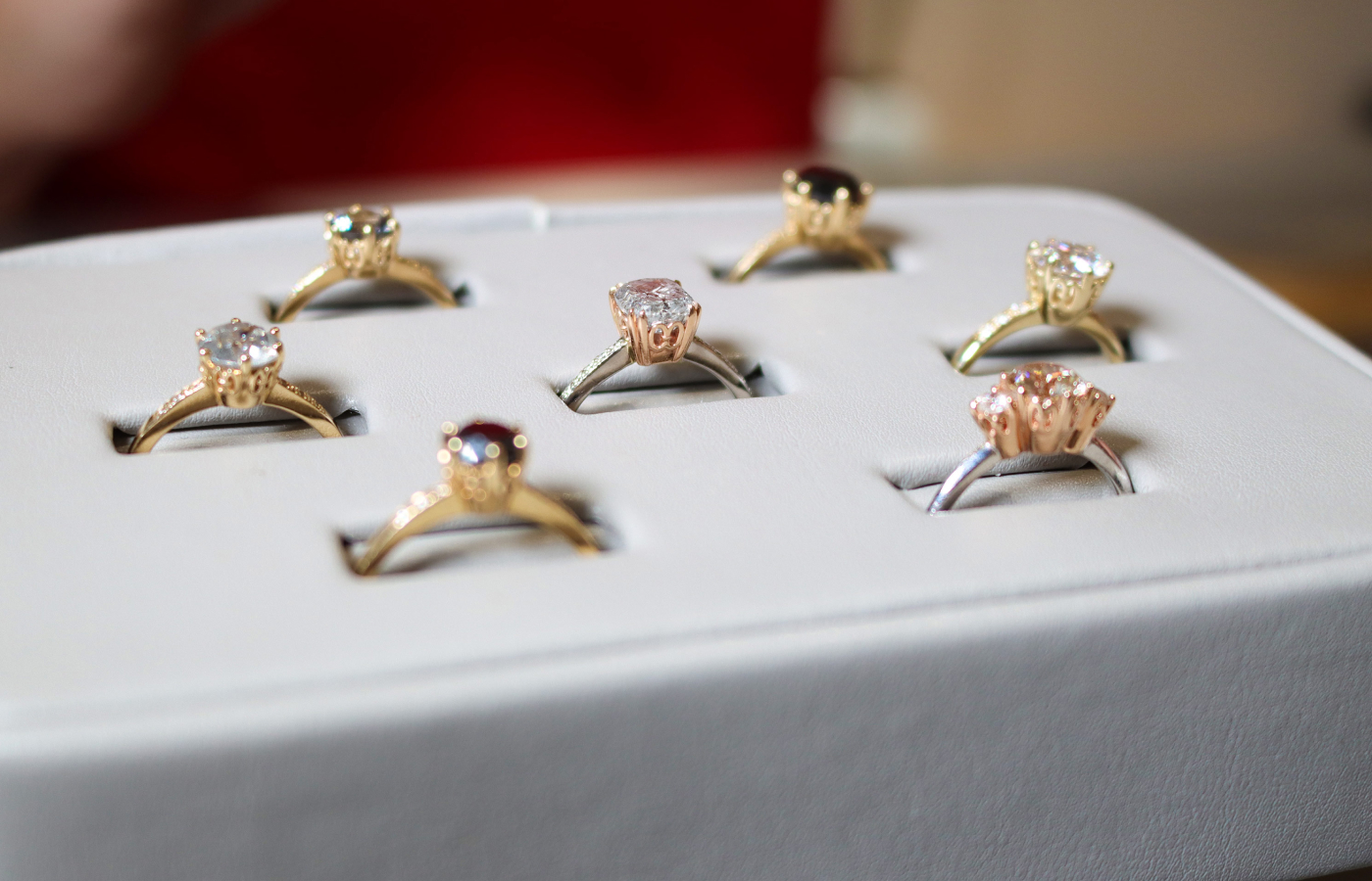  Anna Sheffield Hazeline Engagement rings in platinum, gold and diamond