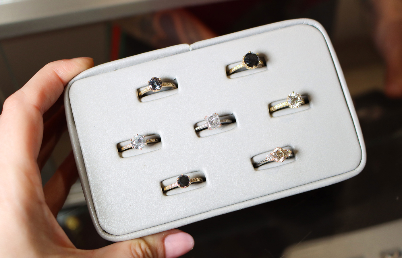 Anna Sheffield Hazeline Engagement rings in platinum, gold and diamond