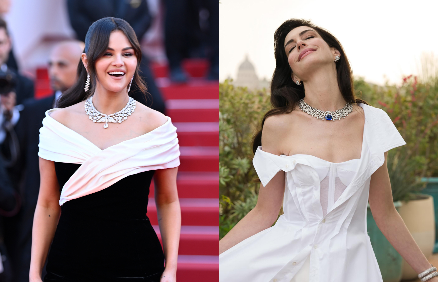  Selena Gomez wore the Bulgari Diamond Swan necklace to the Cannes Film Festival 2024, set with a 20.08 carat diamond drop, while Anne Hathaway continued her association with the brand at its Rome-based Aeterna High Jewellery launch event