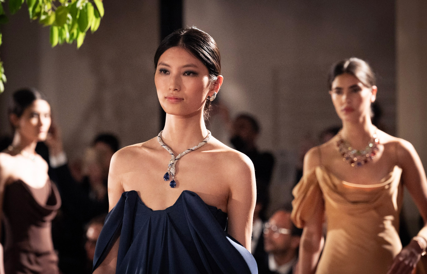  A model wears a new Serpenti High Jewellery necklace from the Bulgari Aeterna collection at the launch event in Rome. Photo credit Gabriel De La Chapelle