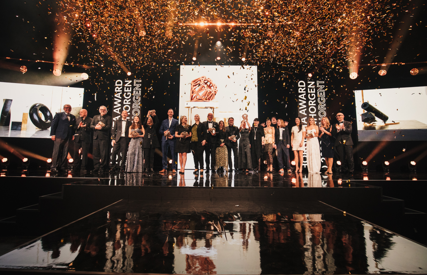  The winners of the Inhorgenta Awards in 2023 celebrate their success on stage 